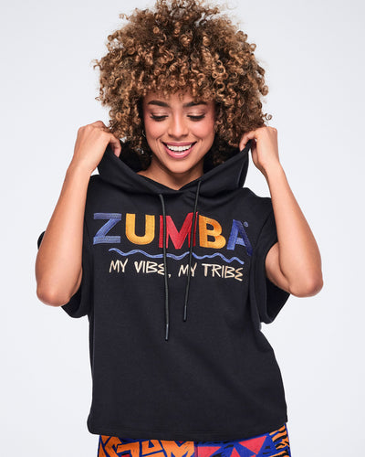 Wildbeat Short Sleeve Crop Pullover Hoodie
