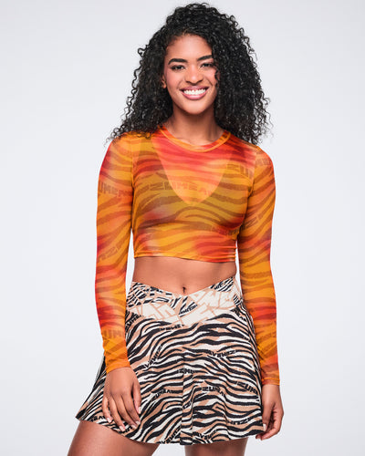Wildbeat Long Sleeve Mesh Crop Top