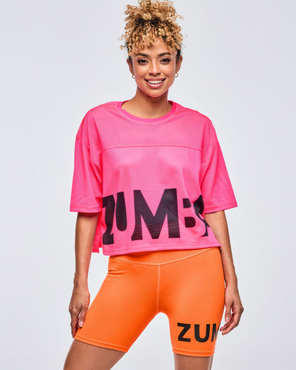 Gumball # Neon Mesh Boxy Crop Top