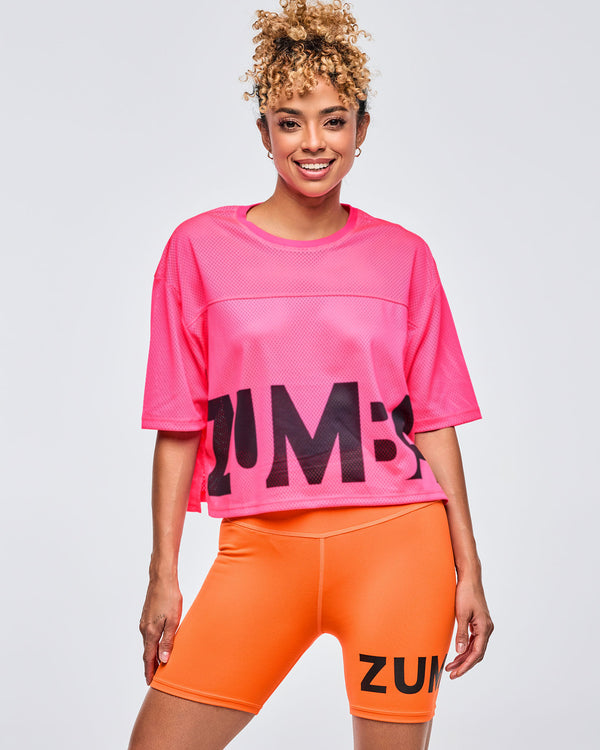 Gumball # Neon Mesh Boxy Crop Top