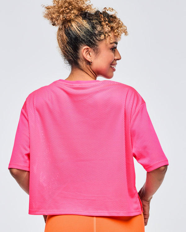 Gumball # Neon Mesh Boxy Crop Top