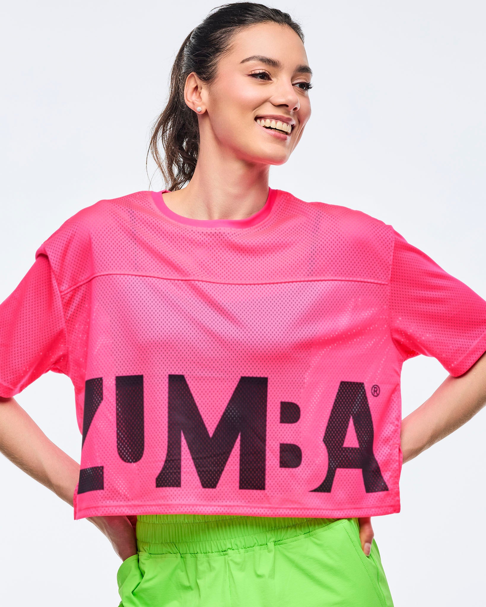 Gumball # Neon Mesh Boxy Crop Top