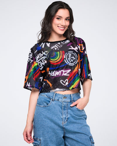 Pride Mesh Boxy Crop Top