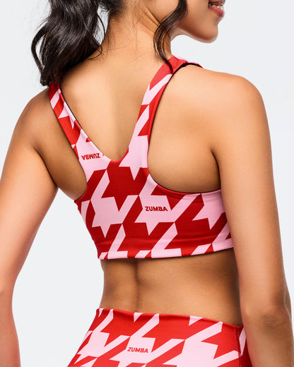 Red/Pink # Zumba Amour Z-Lift Reversible Scoop Bra