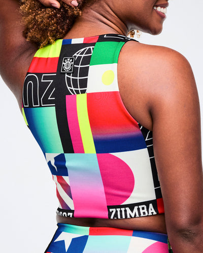 Worldwide High Neck Crop Top