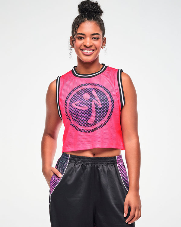 Electric Feel Loose Mesh Crop Tank