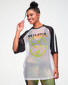 Electric Feel Oversized Mesh Raglan Top