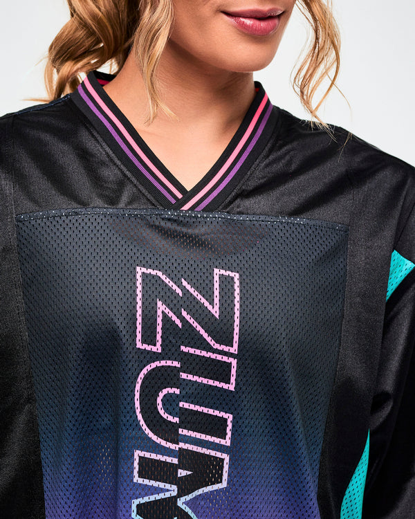 Close-up of a pink-to-purple gradient with 