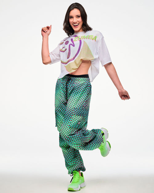 Electric Feel Mesh Boxy Crop Top