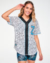 Zumba X The Smurfs Baseball Button Up