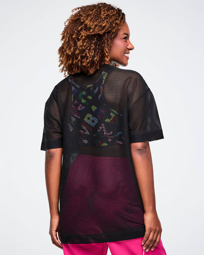 Zumba Worldwide Boxy Mesh Top