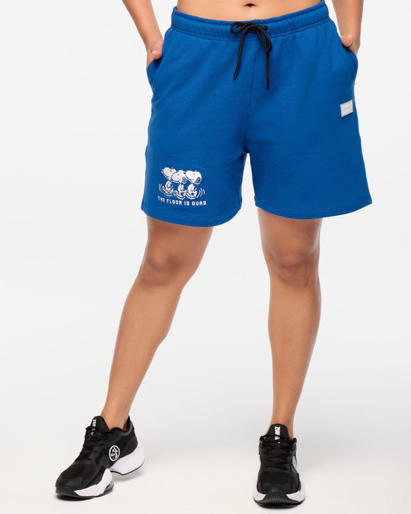 Zumba X Peanuts Men's Knit Short - Blue