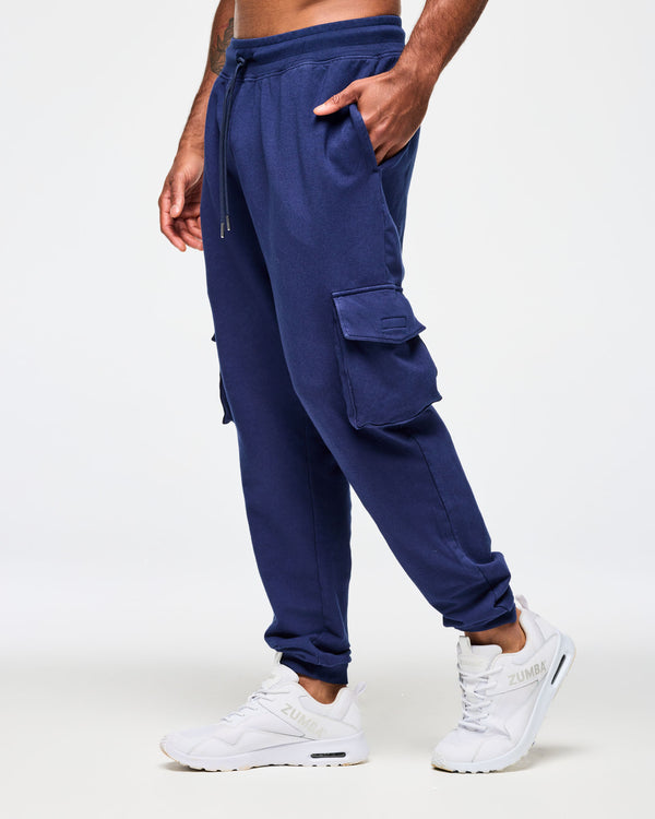 Blue Jean Men's Knit Denim Cargo Pants