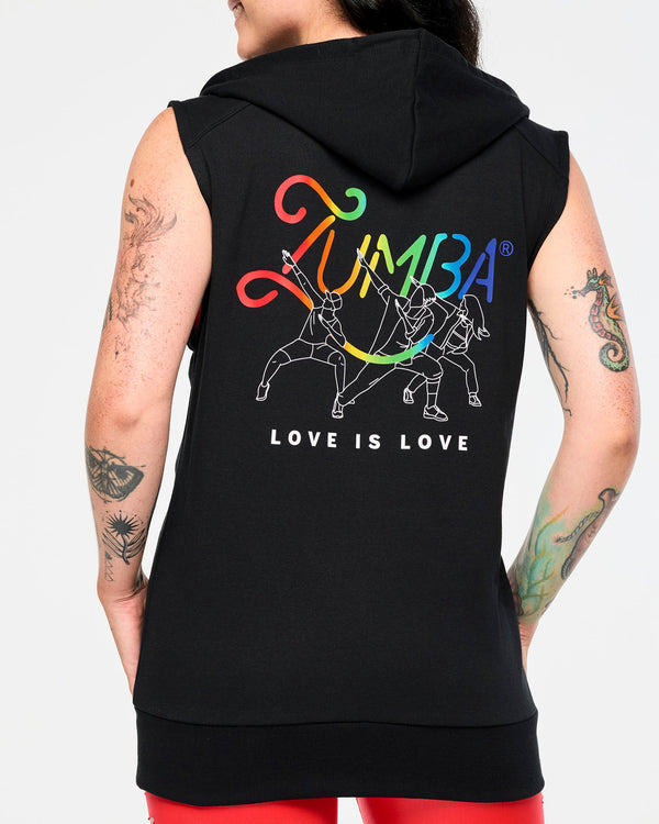 Zumba Men's Sleeveless Zip Up Hoodie