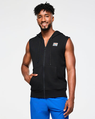 Zumba Men's Sleeveless Zip Up Hoodie