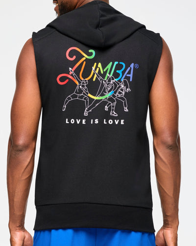 Zumba Men's Sleeveless Zip Up Hoodie