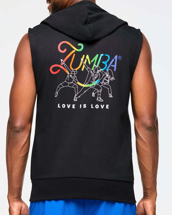 Zumba Men's Sleeveless Zip Up Hoodie