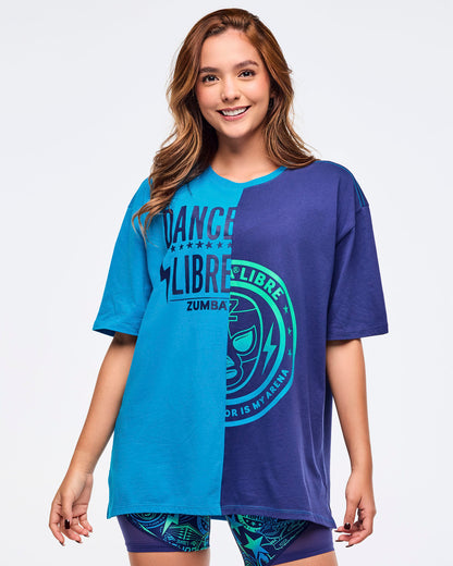 Zumba Libre Men's Oversized Two-Tone Crew Neck Tee
