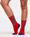 Victory Plush High Socks - Cherry