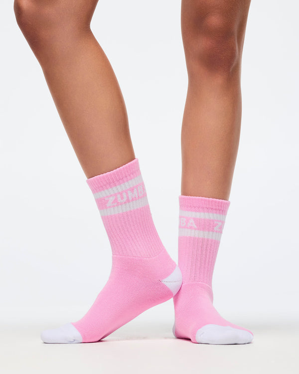 Rose # Zumba Amour Plush Half Crew Socks