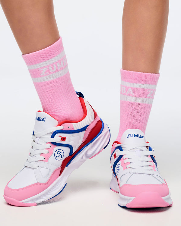 Rose # Zumba Amour Plush Half Crew Socks