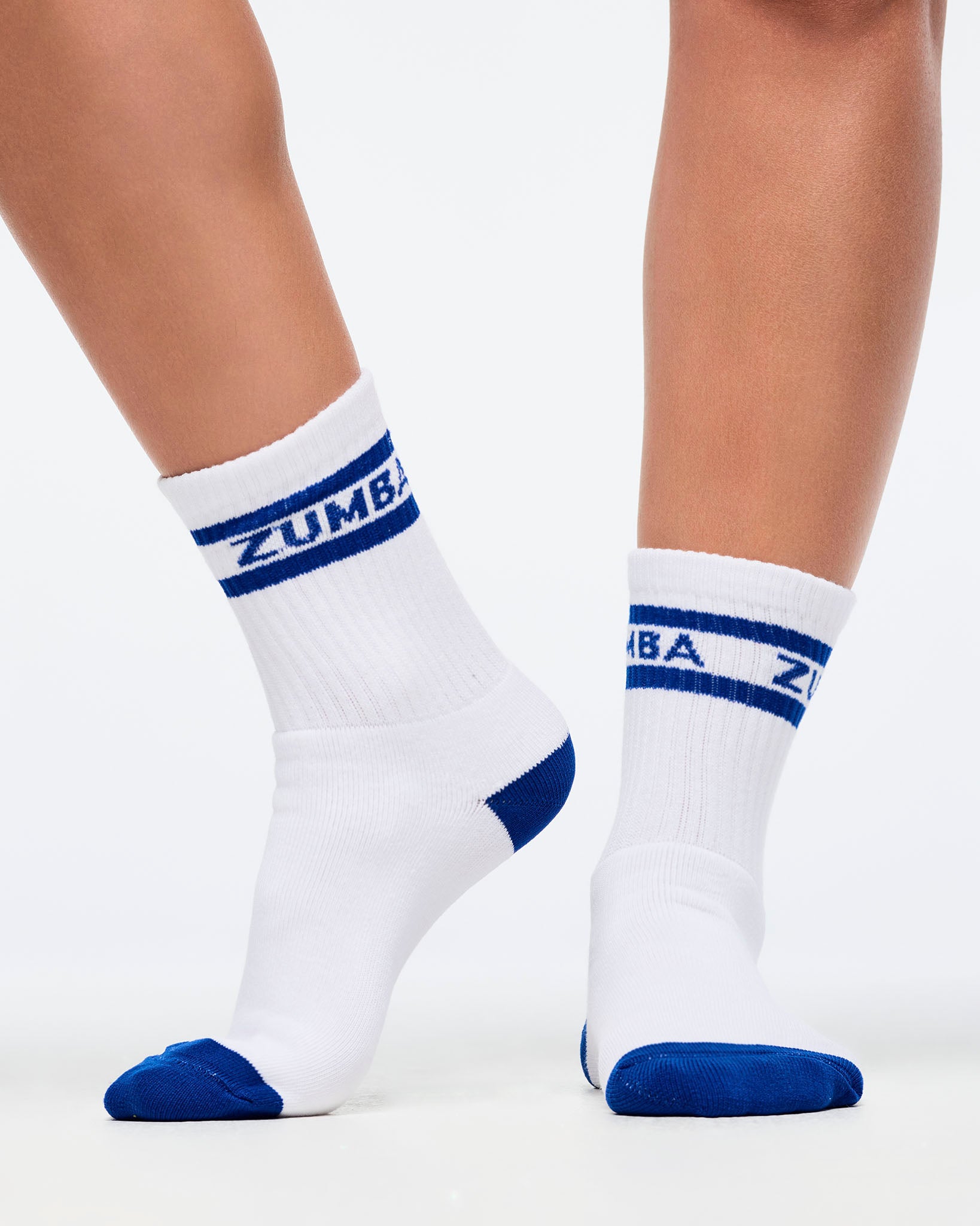 So Into Blue # Zumba Amour Plush Half Crew Socks
