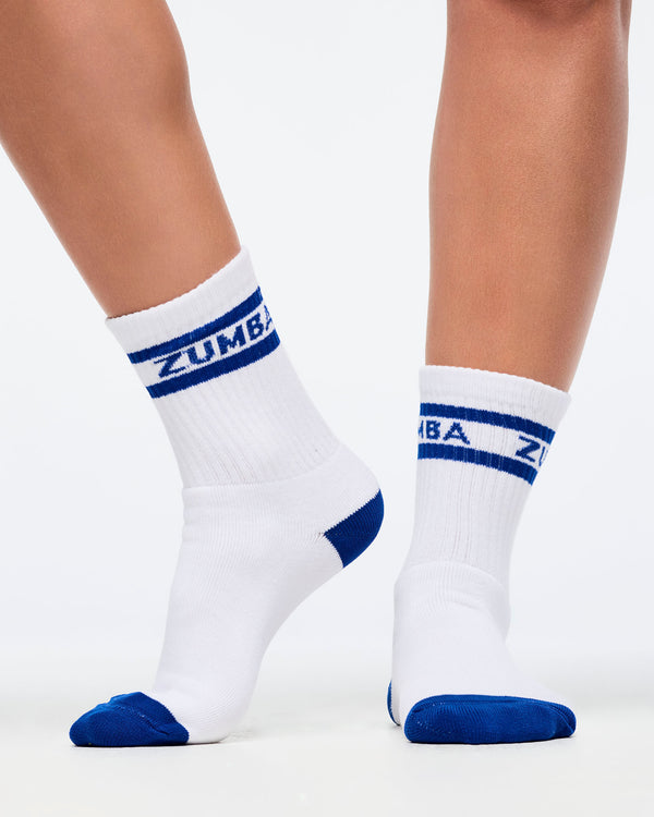 So Into Blue # Zumba Amour Plush Half Crew Socks