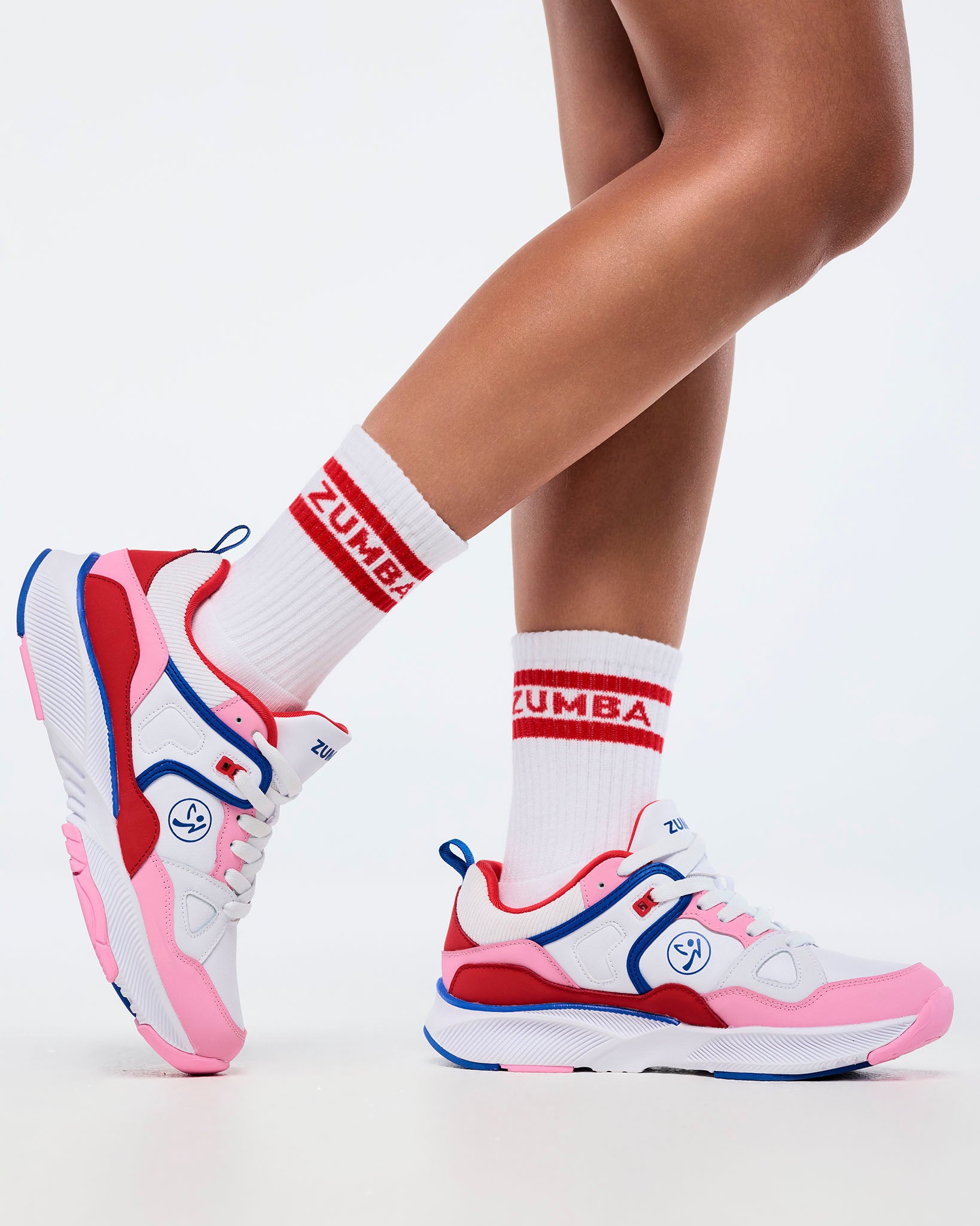 Wear It Out White # Zumba Amour Plush Half Crew Socks