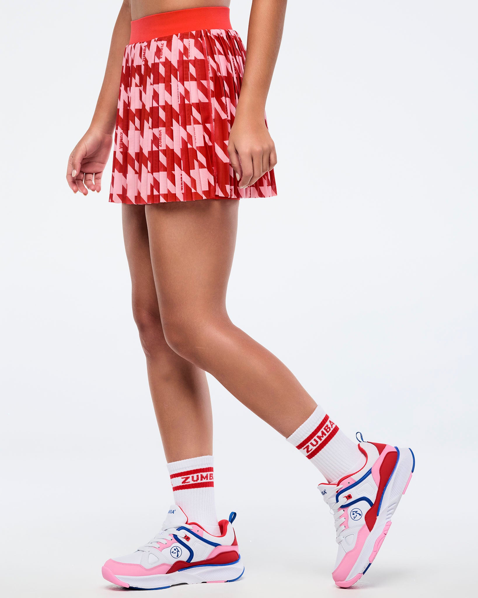 Wear It Out White # Zumba Amour Plush Half Crew Socks