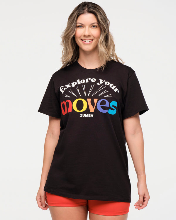 Zumba Explore Crew Neck Instructor Tee - Bold Black