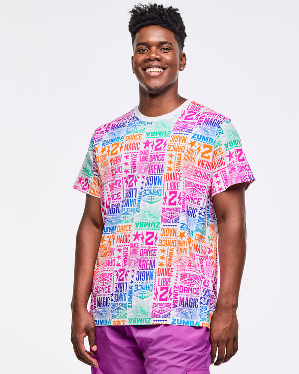Zumba Libre Crew Neck Tee - White/Pink