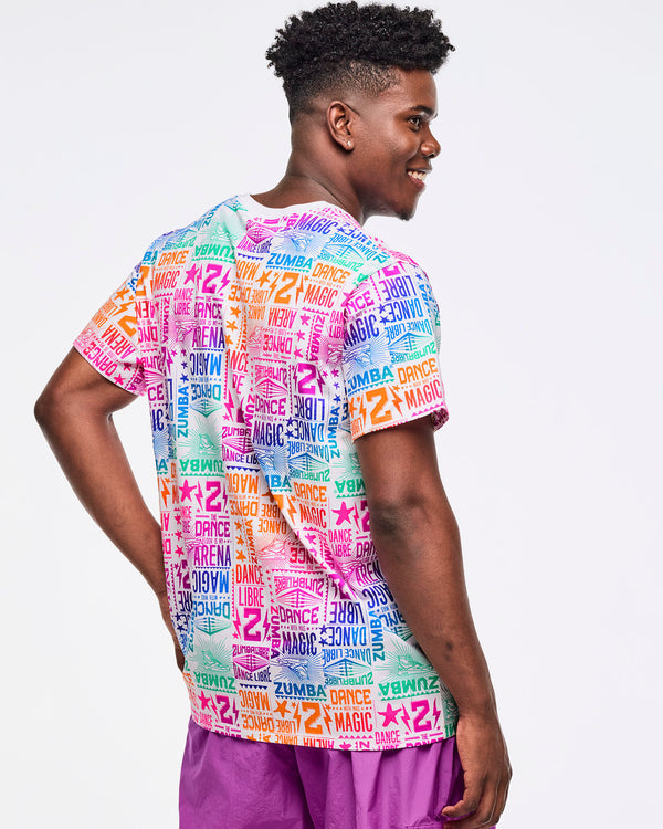 Zumba Libre Crew Neck Tee - White/Pink