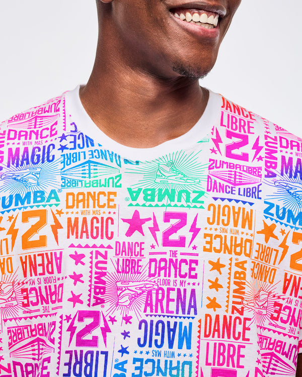 Zumba Libre Crew Neck Tee - White/Pink