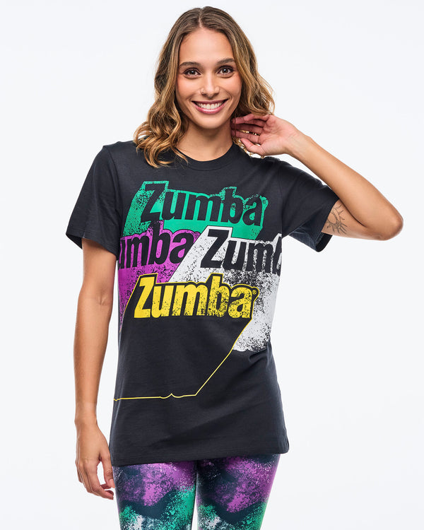 Apres Zumba Unisex Crew Neck Tee - Bold Black