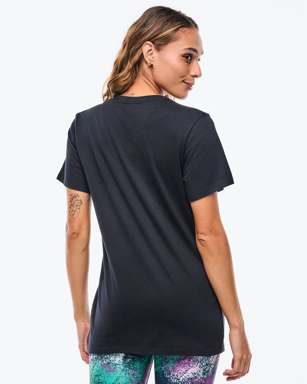 Apres Zumba Unisex Crew Neck Tee - Bold Black