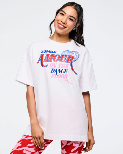 Wear It Out White # Zumba Amour Oversized Crew Neck Top
