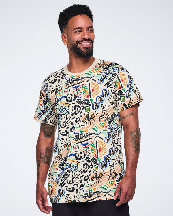 Wildbeat Unisex Crew Neck Tee - Tan/Black