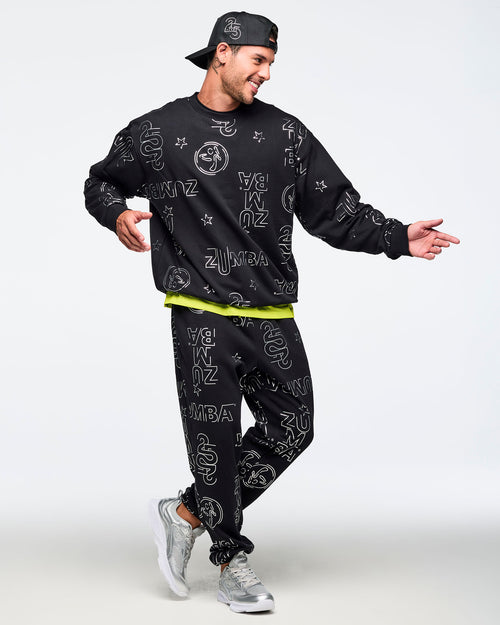 Zumba 25 Slouch Sweatpants - Black/Silver