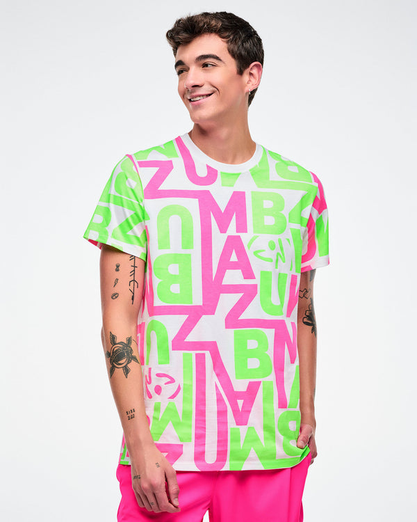Dale-Z Unisex Crew Neck Tee - White/Green